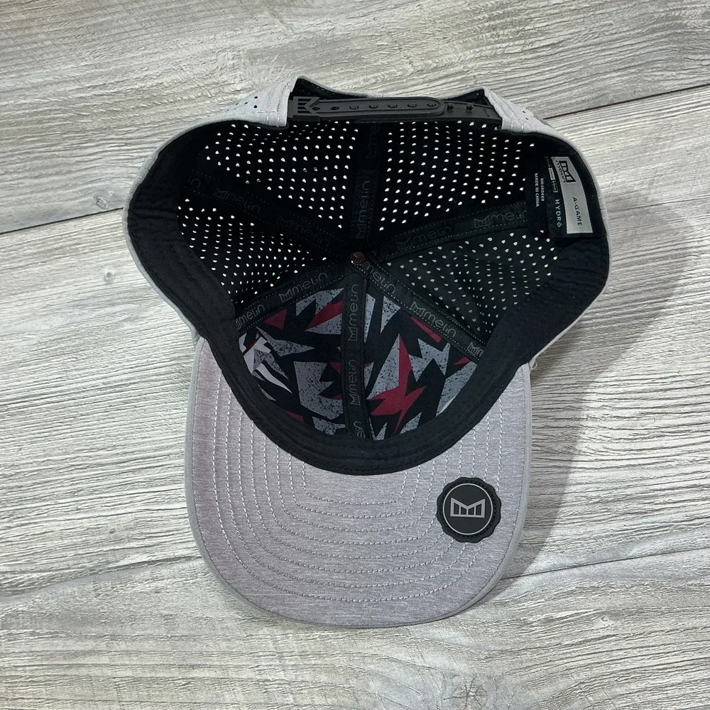 Melin Gray Snapback Hat Cap for Adults A-Game Hydro, Adjustable, Vented